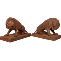 Big Lions - Set of 2 - Rust Finish  - 132cm