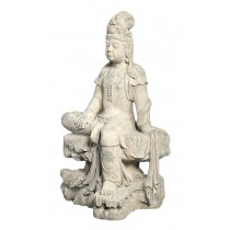 Sitting Kuan Yin - 89cm - Roman Stone Finish