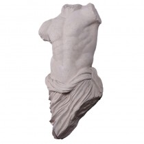 Athenian Male Draped Torso Wall Sculpture 89cm - Roman Stone Finish