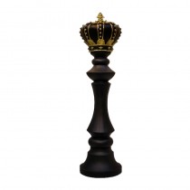 Chess King - Matt Black & Gold Leaf Finish 163cm 