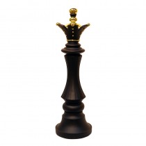Chess Queen - Matt Black & Gold Leaf Finish 145cm