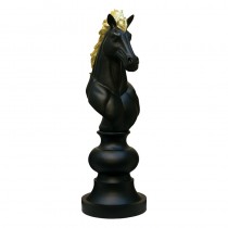 Chess Piece - Knight - Small - 97cm - Black and Gold Finish