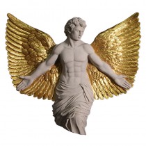 Lucifer Wall Art  Angel - 117cm - Roman Stone & Gold Leaf Finish