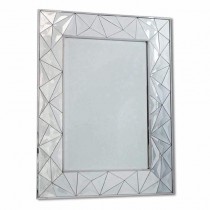 Mirror Glass Wall Mirror With Stainless Steel Rim 107cm