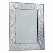 Mirror Glass Wall Mirror With Stainless Steel Rim 107cm