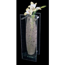 Oval Vase In Glass Frame 35cm