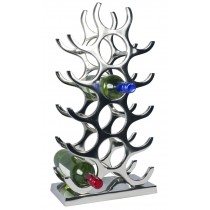 15 Bottle Wine Rack - Cast Aluminium - Nickel Plated Finish 55.5cm