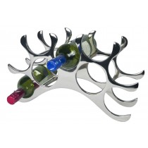 9 Bottle Wine Rack - Cast Aluminium - Nickel Plated Finish 39cm