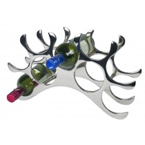 9 Bottle Wine Holder - Aluminium / Nickel Plated Finish 39cm