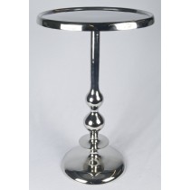 Pedestal Table D38cm - Cast Aluminium - Nickel Finish