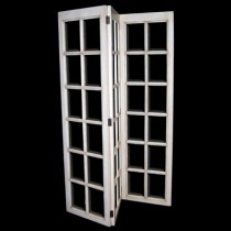 Paravent Hollanddais XVIII 3 Door Full Glass 185cm (White)