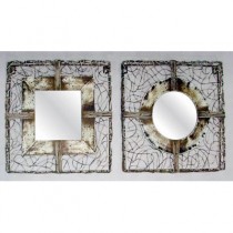 Set of 2 Wire Work Mirrors 36cm