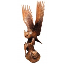 Wooden Owl with Owlets 103cm