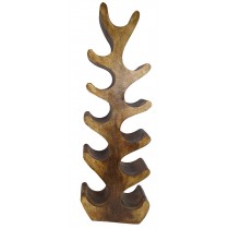 Hand Carved Wooden Tree 11 Wine Bottle Holder - Polished 100cm