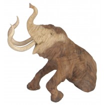 Hand Carved Wooden Mammoth  - 30cm