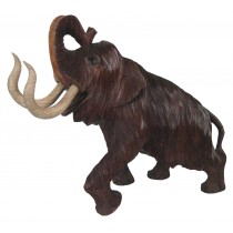 Hand Carved Wooden Mammoth - 36cm