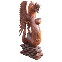 Hand Carved Wooden Dragon - 150cm