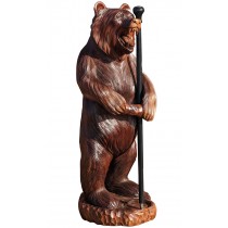 Dark Wooden Standing Bear 100cm 