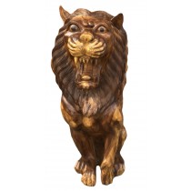 Hand Carved  Wooden Lion - Suar Wood - 103cm