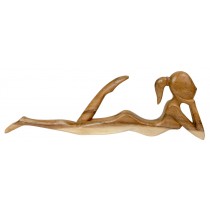 Hand Carved Wooden Abstract Relax 80cm - Natural Finish