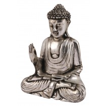 Wooden Buddha Hand Up - Antique Silver Finish