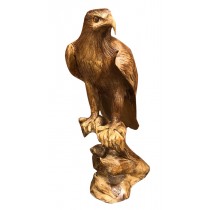 Hand Carved Wooden Eagle With 3 Babies - Polished Suar Wood - 78cm