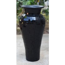 PR Black Terracotta & Glass Vase - 80cm