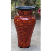 PR Orange Terracotta & Glass Vase - 80cm