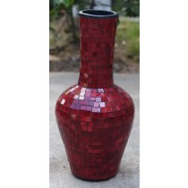PR Burgundy Terracotta & Glass Vase - 100cm