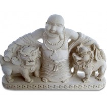 Hand Carved  Happy Buddha Stone Carving - 50cm