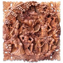 Hand Carved  Wooden Wall Hanging - Suar Wood - 50cm