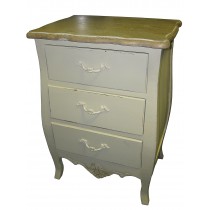 Loire Antique Cream French 3 Drawer Bedside POLISHED  65cm **LAST TWO**