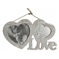 22cm Journal Love Double Photo Frame