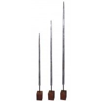 Aluminium Set of 3 Spires on Shesham Bases 91.5cm