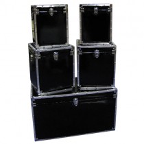Set Of 5 Shiny Black Boxes