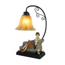 Lady On Couch Table Lamp 42cm