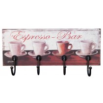 40cm Espresso Bar Wall Hanger (4 Hooks) *MIN QTY 6*