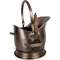 Coal Bucket With Shovel - Antique Pewter Finish 45cm