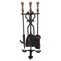 Companion Set - Black & Nickel Finish Top 42cm