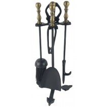 Companion Set - Black / Antique Brass 42cm