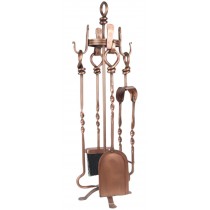 Twist Companion Set On Stand - Copper Finish  69cm