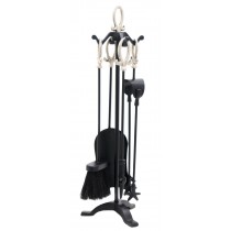 Tudor Companion Set Black, Nickel Finish Top - 63cm