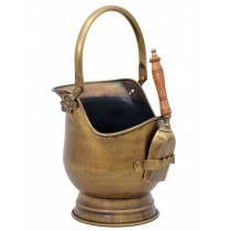 Small Coal Bucket with Shovel - Antique Brass 53cm