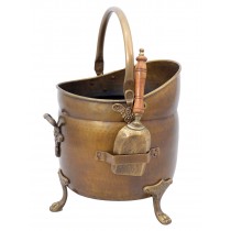 Coal Bucket With Shovel - Antique Brass 57cm