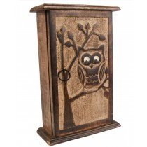 Mango Wood Ollie Owl Design Key Box 27.5cm