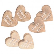 8.3cm Mango Wood Paper Clips - Home, Hugs & Love Assorted  