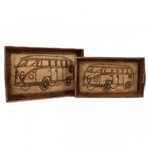 Set Of 2 Van Design Trays 43cm