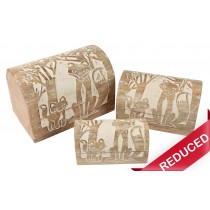 Set of 3 Domed Fox Boxes 23cm