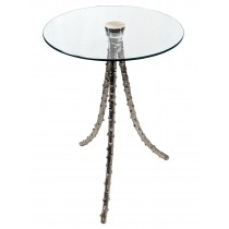 Aluminium Cactus Table Glass Top 69cm