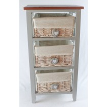 3 Basket Chest with hearts 69cm